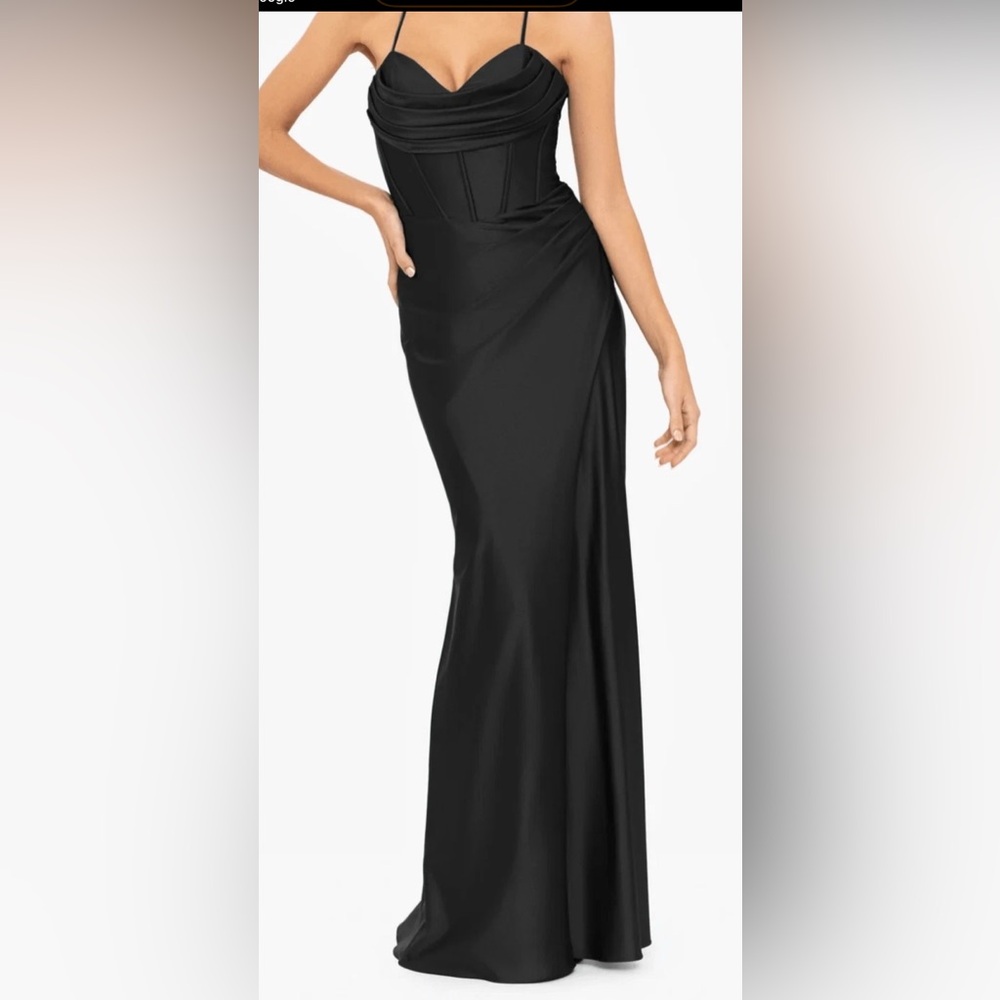 Elegant Black Strapless Gown